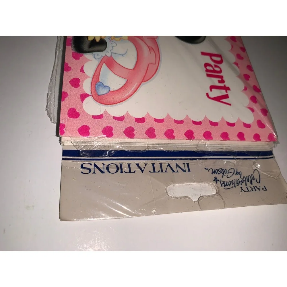 Vintage Disney Minnie Mouse Party Invitations Gibson Pink Hearts 8 Count USA